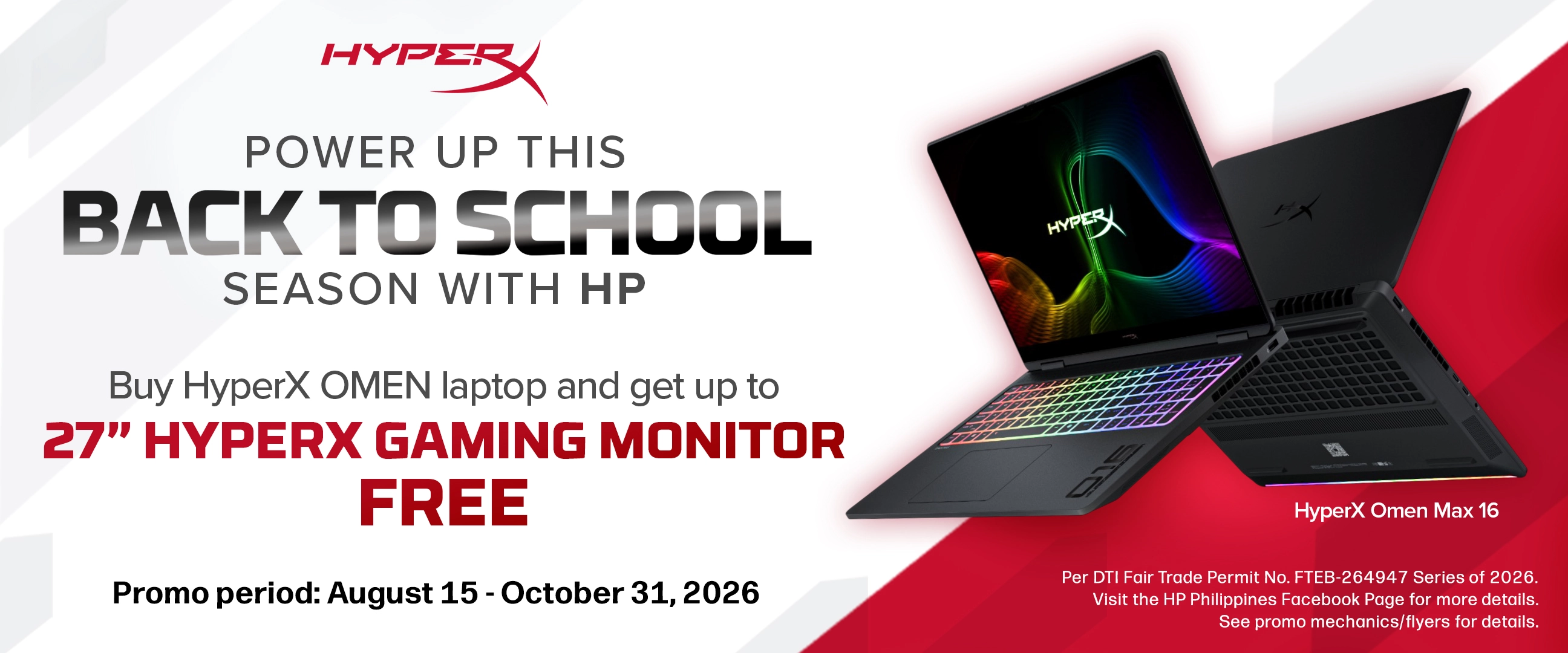 HP Back To School HyperX Gaming Monitor Promo 2026